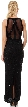 Keyhole Neck Sequins Pattern Long Beaded Formal Dress — back