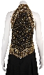A-Line Halter Neck Beaded Dress. — in Black/Gold back