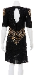 Floral Belted Hand Beaded Short Dress — back