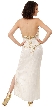 Halter Neck Beaded Long Formal Cocktail Dress with Slit — back
