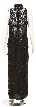 Full Length Turtle Neck Sequined Formal Dress — back