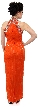 Closed Neck Full Length Beaded Formal Gown — back