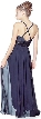 Long Formal Dress with Crossed Back & Beaded Belt  — back in Black Nite