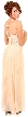 Long Formal Dress with Crossed Back & Beaded Belt  — back