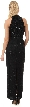 Turtle Neck Sequins Bodice Long Beaded Formal Dress — back
