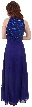 A-line Silk Chiffon Formal Dress with Beaded Bodice  — back