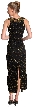 Crossed Front Diagonal Beadwork Formal Beaded Dress — back