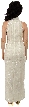 Turtle Neck Beaded Straight Gown with Front Slit — back