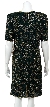 Half Sleeves Tea length Sequined Formal Dress — back