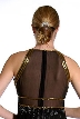 Sheer Waistline & Back Beaded Formal Evening Dress — back in Black/Gold