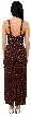 Boxy Beaded Formal Gown with Patterned Bodice  — back