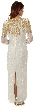 Sweetheart Neck Beaded Leaf Pattern Long Formal Dress — back