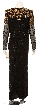 Flower Accentuated Full Length Evening Gown — back