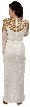 Multiple Flower Beaded Formal Gown — back