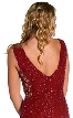 Side Holed V-Low Back Evening Gown — back