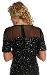 Half Sleeves Sequined Formal Evening Dress — back