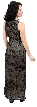 Floral Black Beaded Silk Formal Dress — back in Black/Nude