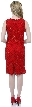 Miniature Floral Beaded Sleeveless Cocktail Dress — back in Red