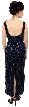 U-Neck Long Formal Cocktail Dress with Artistic Beading — back