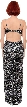 Spaghetti Straps Sequined Long Dress with Keyhole Waist — back in Black/Silver