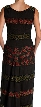 Muli Color Floral Beaded Evening Dress — back