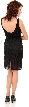 Broad Strapped Beaded Cocktail Dress W/ Sequin Stitch Drops — back
