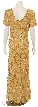 Full Length Flower Designed Evening Gown — back