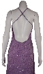 Lilac Formal Evening Dress with Criss Cross Back — back