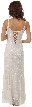 U-Neck Silk Chiffon Gown with Miniature Flowers Beading — back