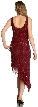 U-Neck Beaded Cocktail Party Dress with Asymmetric Hem  — back in Burgundy