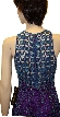 Sleeveless Formal Evening Dress with Exquisite Mesh design — back in Purple/Blue