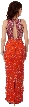 Sleeveless Formal Evening Dress with Exquisite Mesh design — back