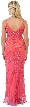 V Neck Beaded Long Formal Evening Dress — back