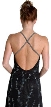 A-line Spaghetti Straps Floral Beaded Cocktail Dress — back in Black/White