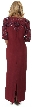Half Sleeves Beaded Bodice Straight Formal Dress  — back