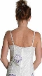 Square Neck Beaded Cocktail Gown with Painted Flowers — back
