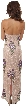 Halter Neck Long Formal Cocktail Dress with Painted Flowers — back