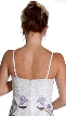 square Neck Beaded Evening Dress with Painted Tulips — back
