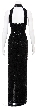 Squared Back Hand Beaded Formal Dress — back