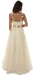 A-Line Organza Long Formal Prom Dress with Beading  — back