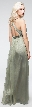 Deep V-Neck Braided Straps Long Formal Prom Dress — back in Olive Green
