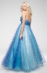 Strapless Mesh Puffy Formal Prom Gown with Beaded Waist — back