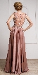 Embellished Sheer Top Long Prom Pageant Satin Dress — back