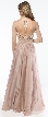 Full Sleeves Mesh Beaded Bodice Long Prom Pageant Dress — back