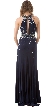 High Neck Sparkling Rhinestones Long Prom Pageant Dress — back