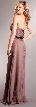 Strapless Long Formal Dress with Pleating & Belt — back