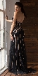 Strapless Geometric Design Tulle Long Formal Evening Dress — back