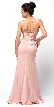 Double Spaghetti Straps Overlay Bodice Long Bridesmaid Dress — back in Rose