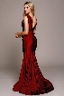 Satin Fitted V Neck Prom Dress — back