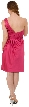 Bridal Satin One Shoulder Cocktail Dress — back in Fuchsia